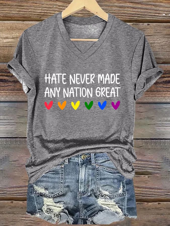 Women's Hate Never Made Any Nation Great Print T-Shirt
