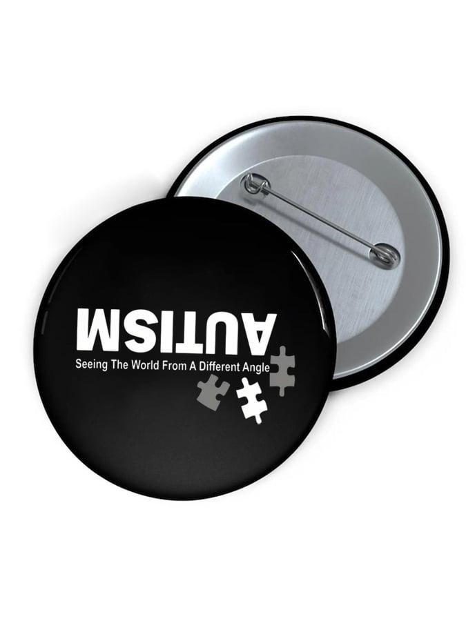 Unisex Retro Autism: Seeing The World From A Different Perspective Print Brooch