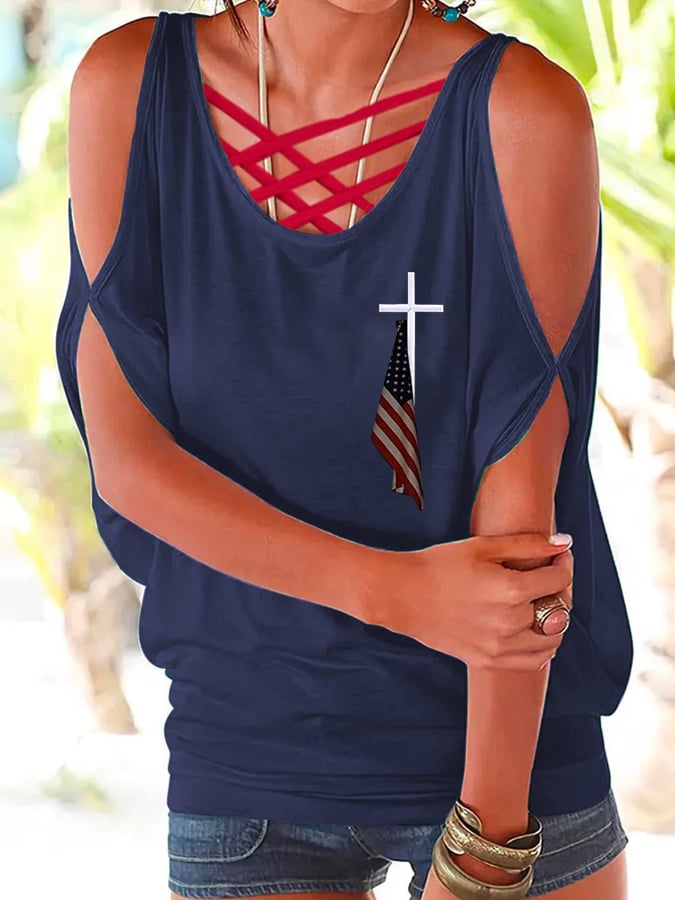 Women's Stars and Stripes Blouse(No Vest)