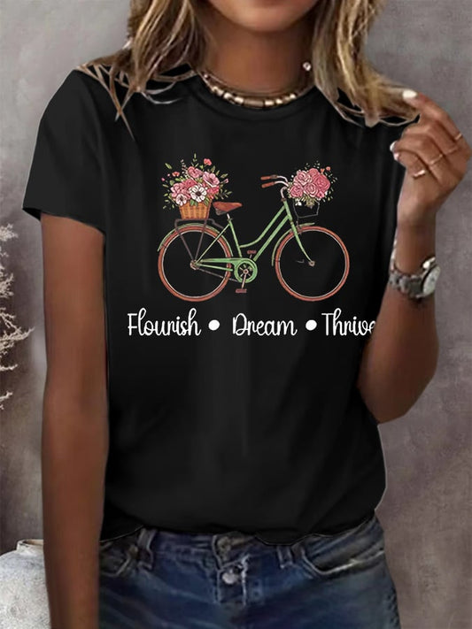 Women's  Flourish Dream Thrive Print T-Shirt