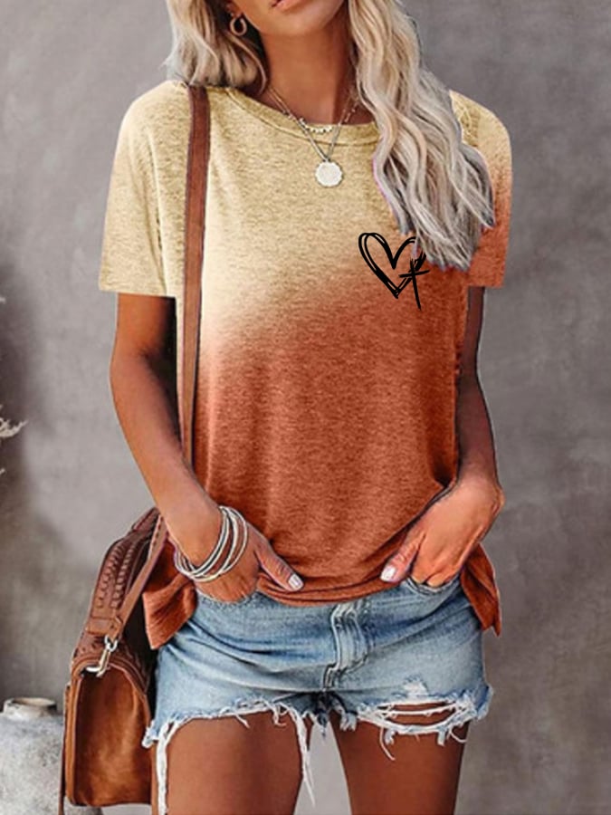 Women's Jesus Has My Back Print Casual T-Shirt