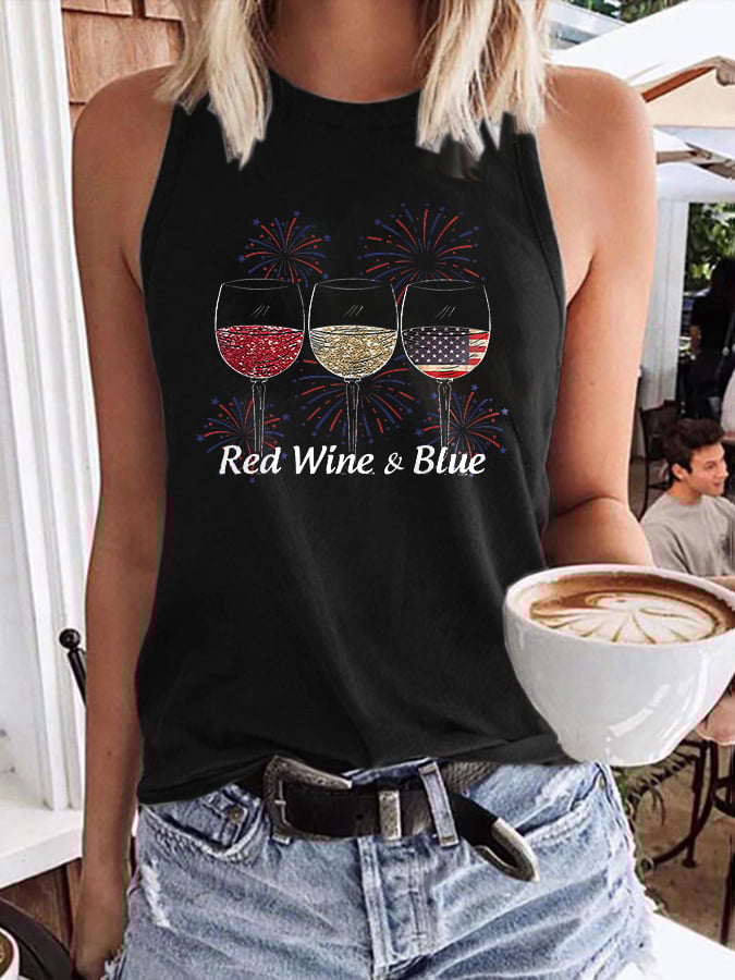 🔥Last Day 49% Off🔥Women's Red Wine and Blue Print Vest