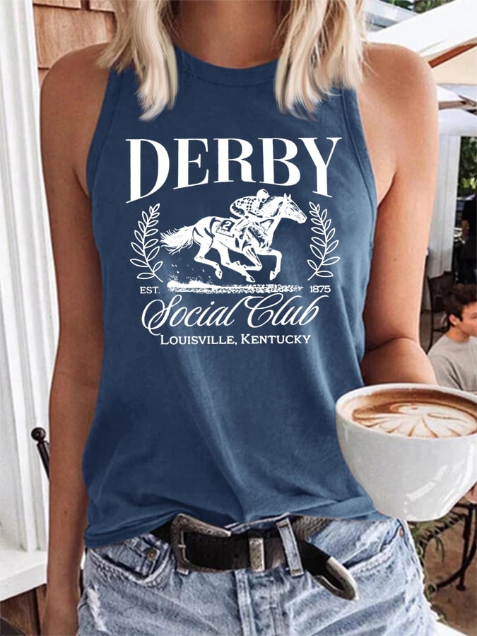 Women's Derby Day Print Casual Tank Top