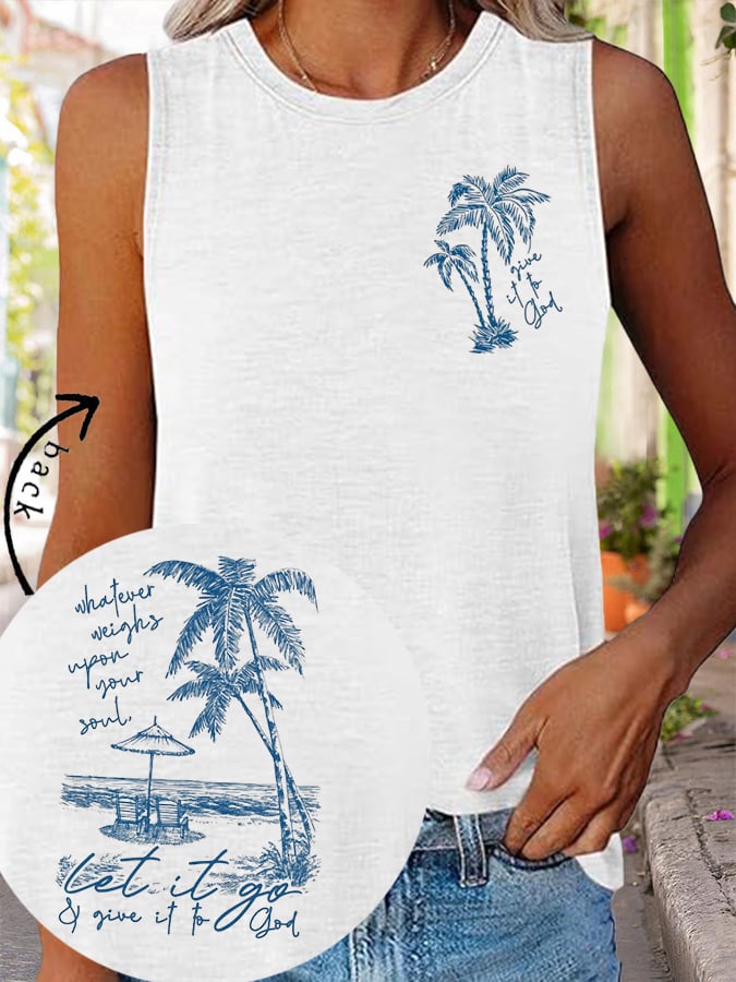 Women's Give It To God Print Tank Top