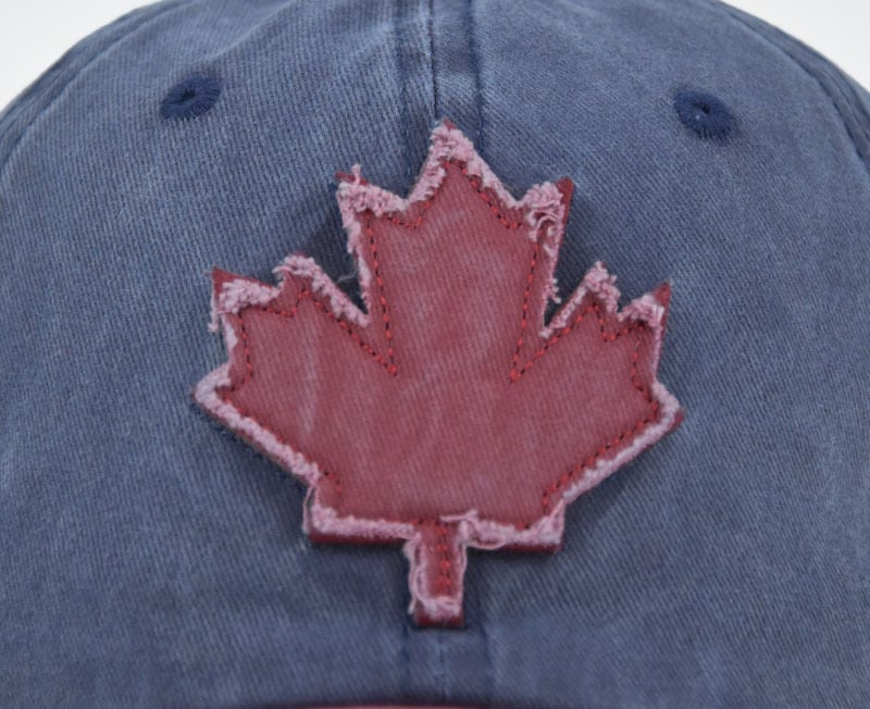 Retro Canadian Maple Leaf Embroidered Washed Baseball Cap