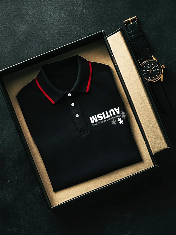 Men'S Retro Autism: Seeing The World From A Different Perspective Printed POLO Shirt