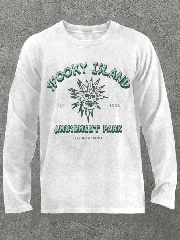 Spooky Island Halloween Cotton Long Sleeve T-Shirt
