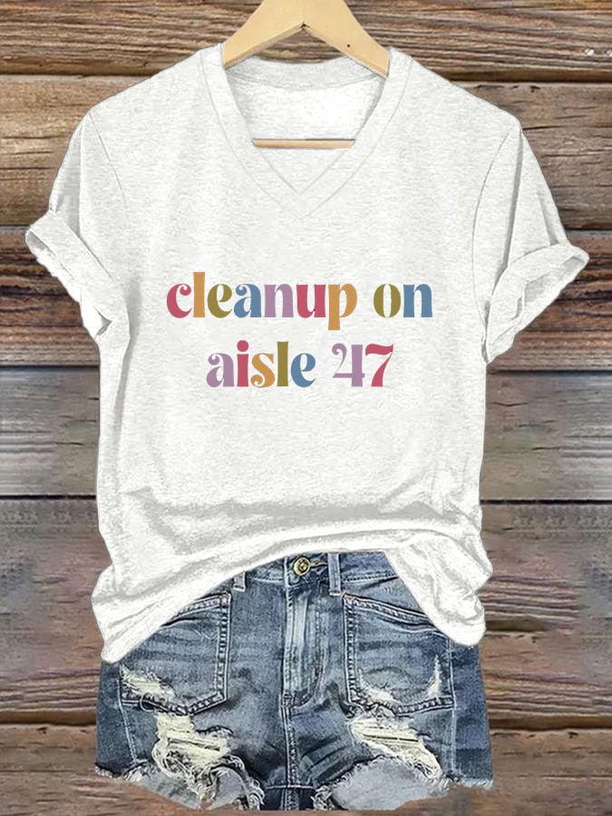 Women's Cleanup On Aisle 47 Print Casual T-Shirt
