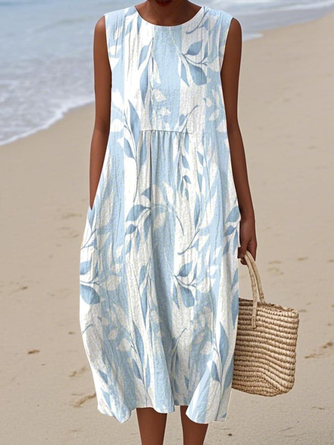 Women's Vintage Floral Print Casual Dress