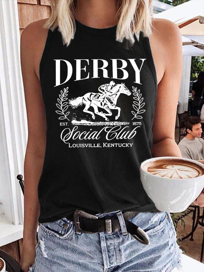 Women's Derby Day Print Casual Tank Top