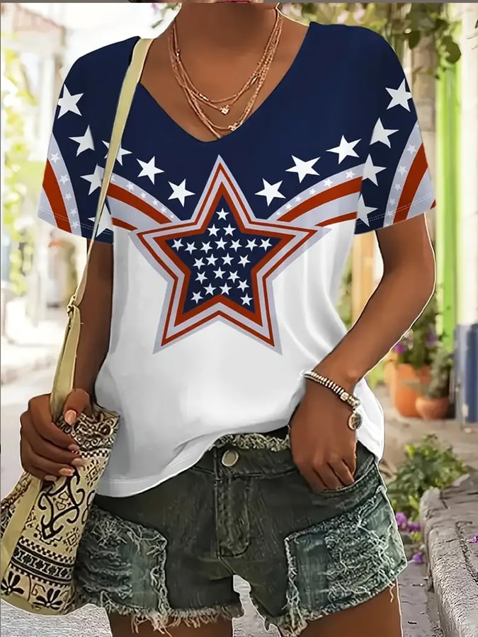 Independence Day Graphic Print Crew Neck T-Shirt