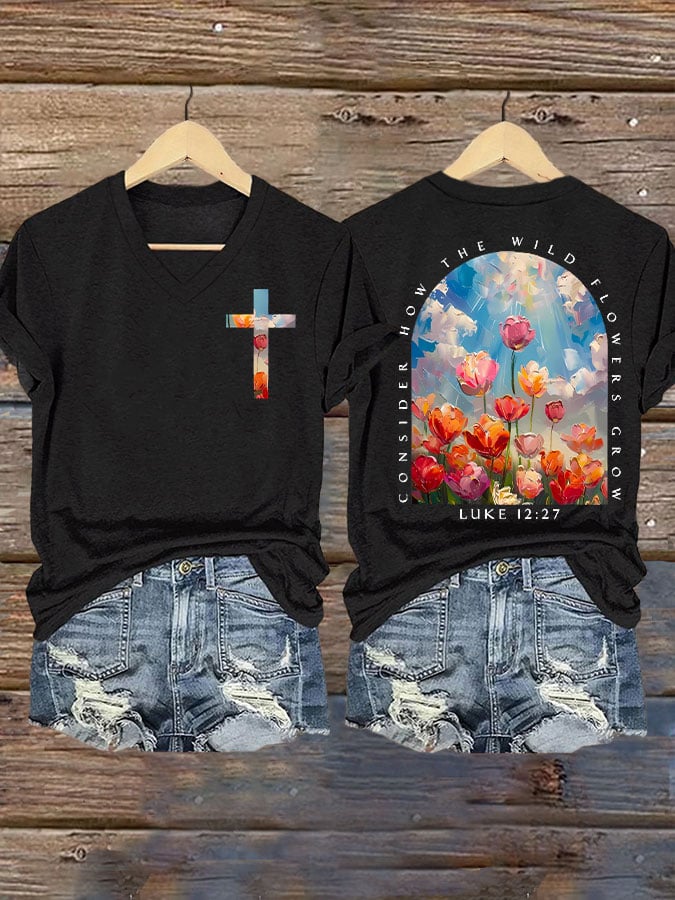 Consider How The Wild Flowers Grow Print T-shirt