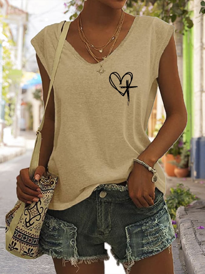 Women's Love Like Jesus Jesus Has My Back PINT Printed Vest