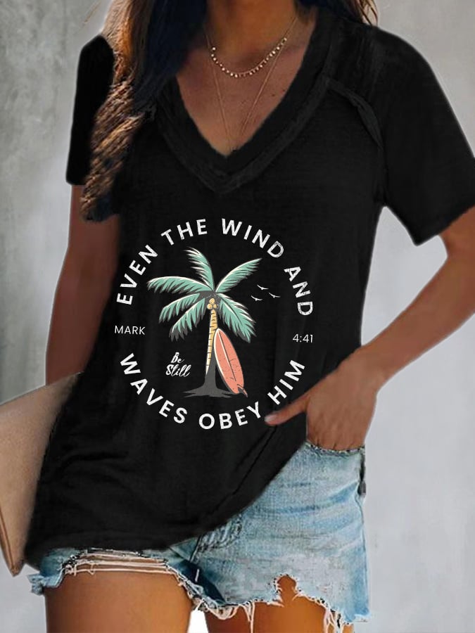 Women'S Casual Christian Scripture Graphic Print Short Sleeve T-Shirt