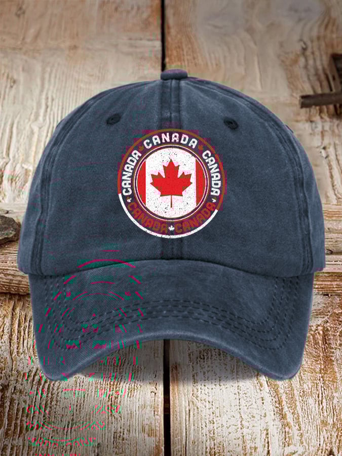 Unisex Retro Canada Day Print Baseball Cap