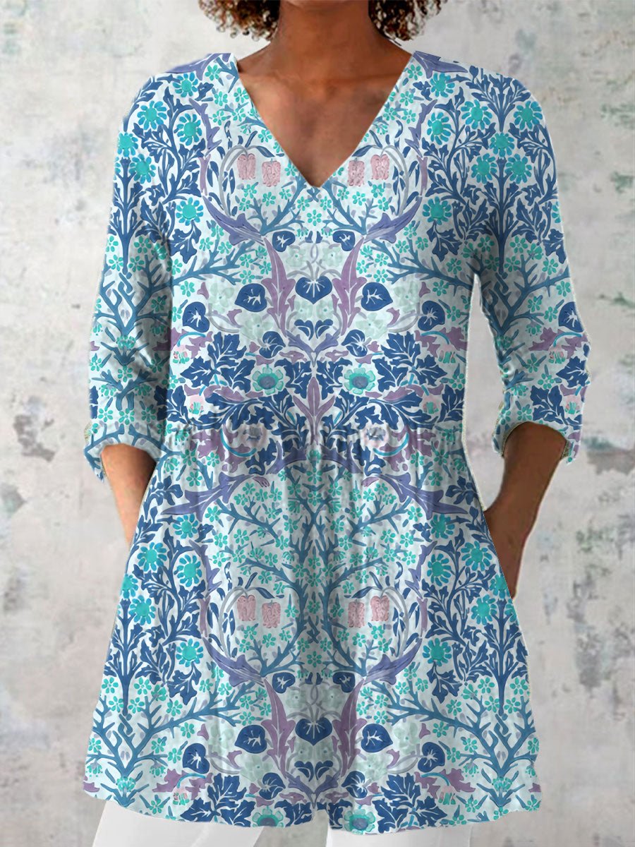 Women's Art Iris Floral Blouse