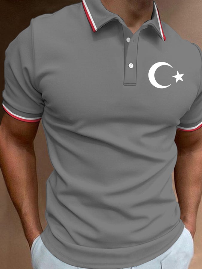 Men's Retro Turkish Liri Simple Polo Shirt