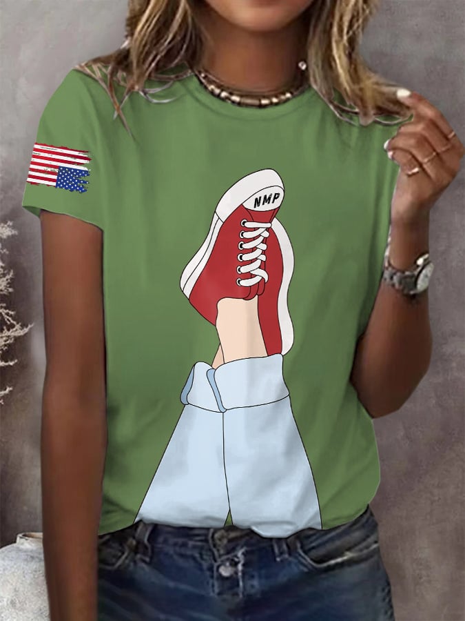 Retro NMP Not My President Print T-Shirt