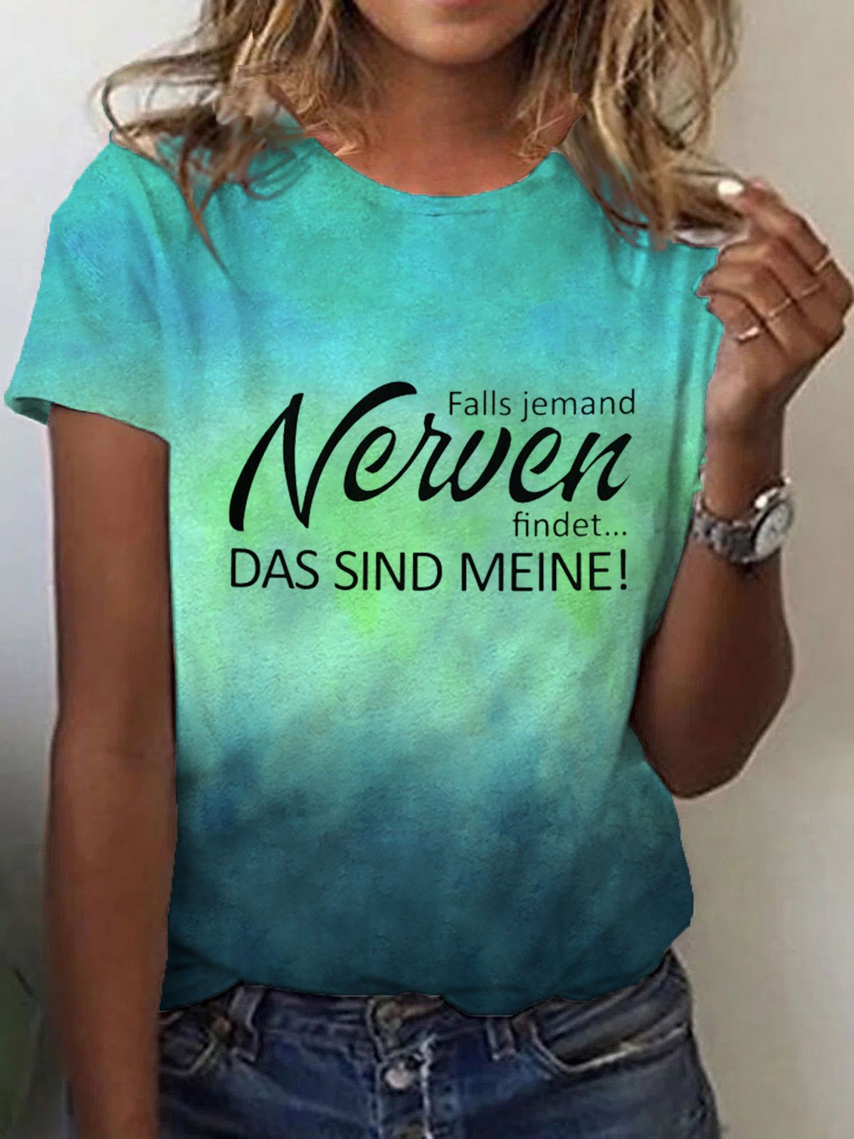 Women's Inspirational Quotes Print Casual Tee