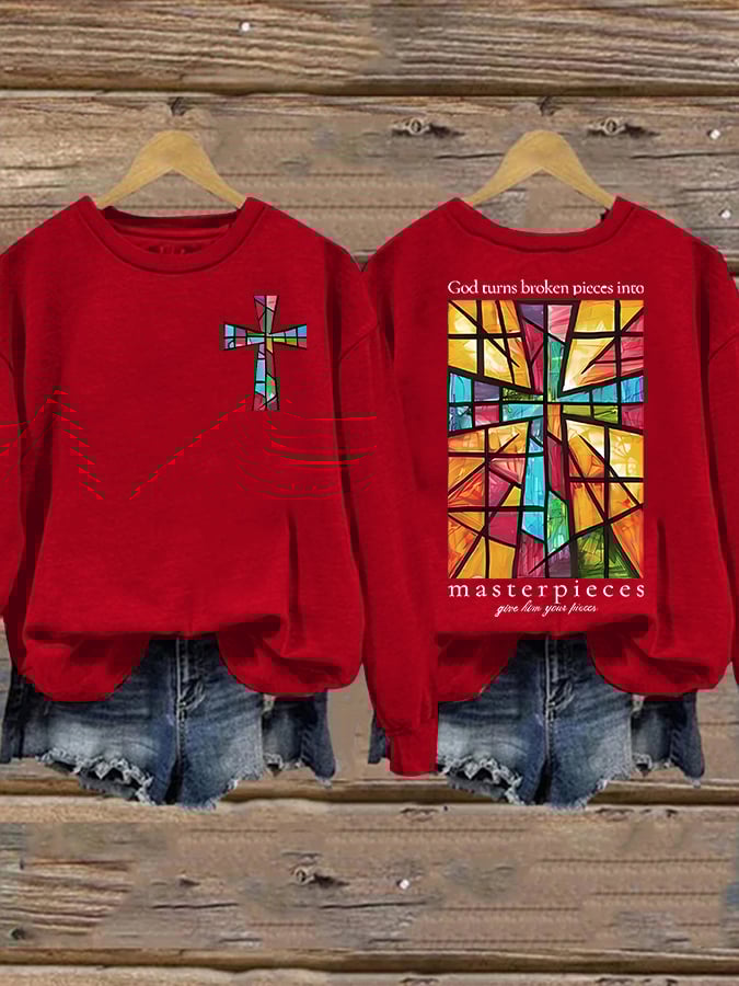 Women's God Turns Broken Pieces Into Masterpieces  Sweatshirt