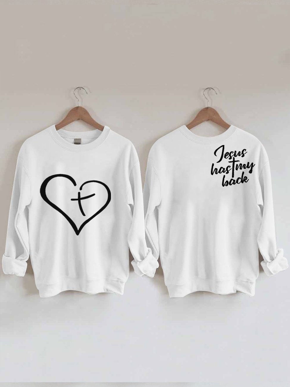 Women's JESUS has my back Print Sweatshirt