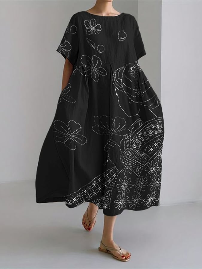 Women's Casual Vintage Geometric Art Dress