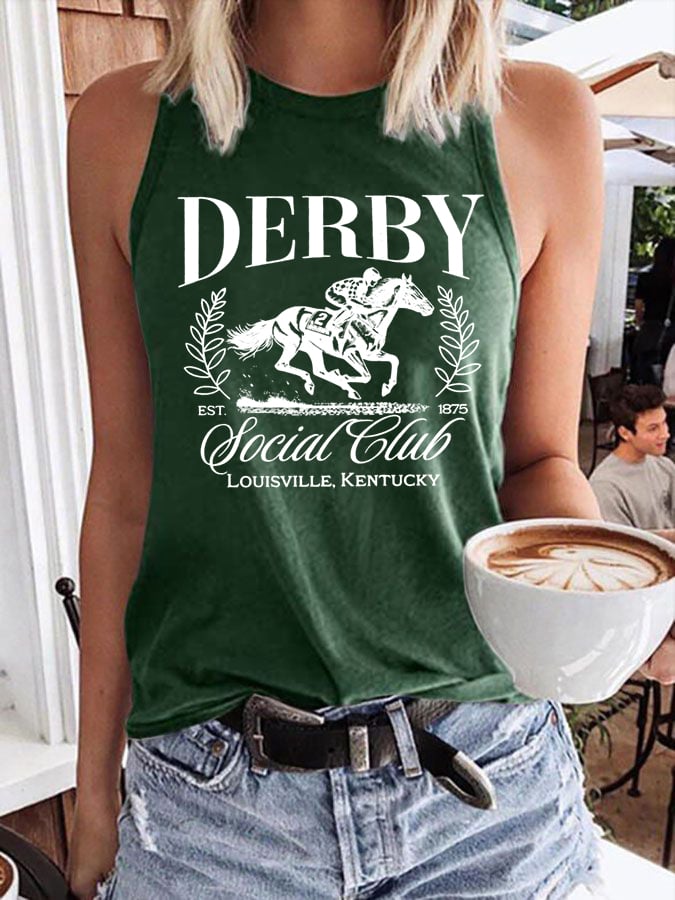 Women's Derby Day Print Casual Tank Top