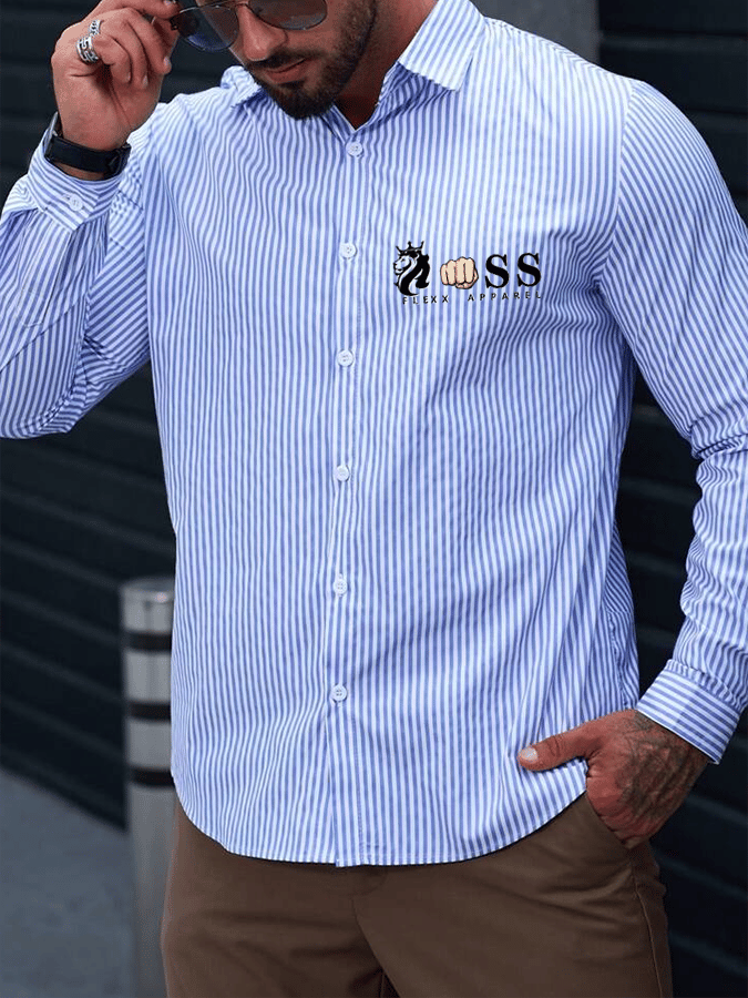 Gestreiftes Business-Casual-Hemd für Herren