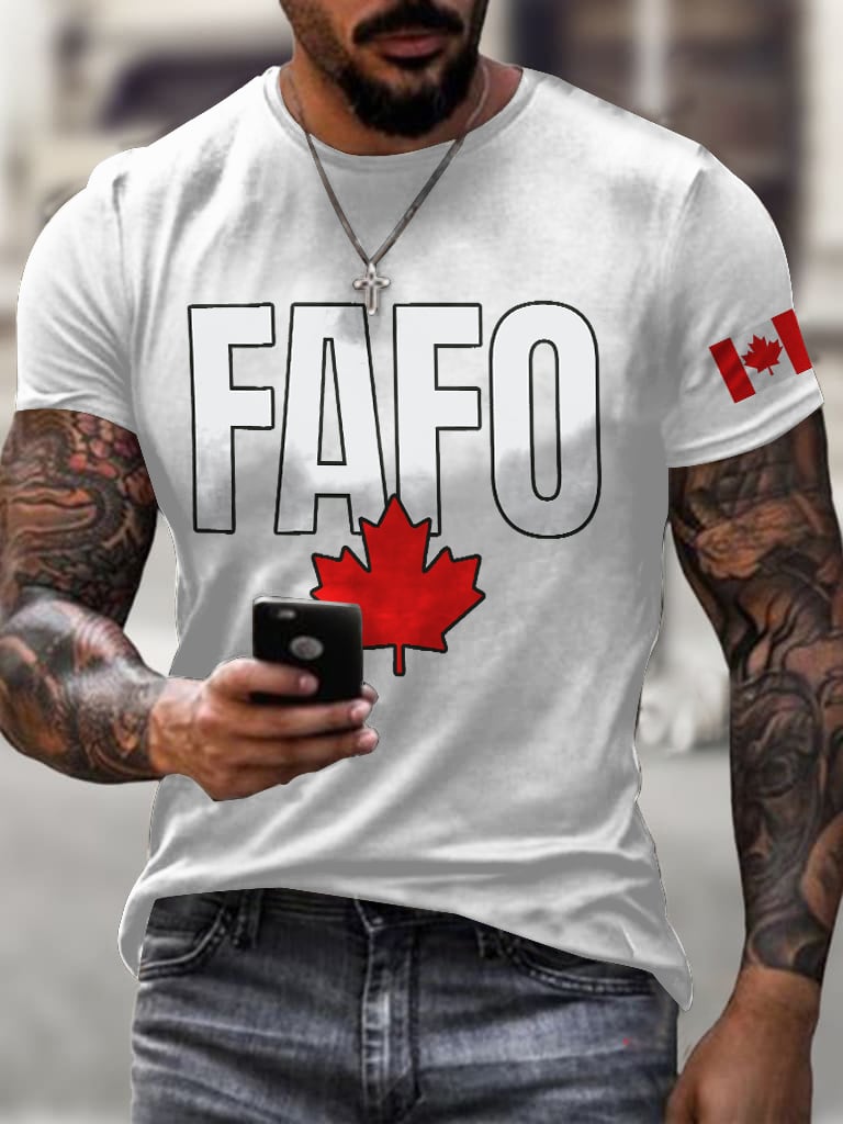 Men'S Retro FAFO Canada Print T-Shirt