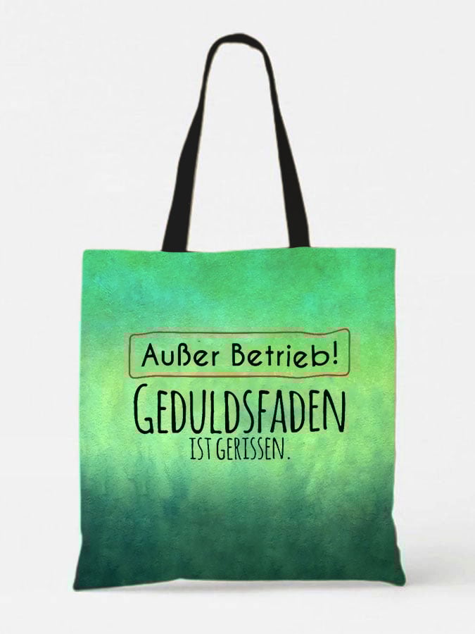 Inspirational Quotes German Printed Canvas Bag