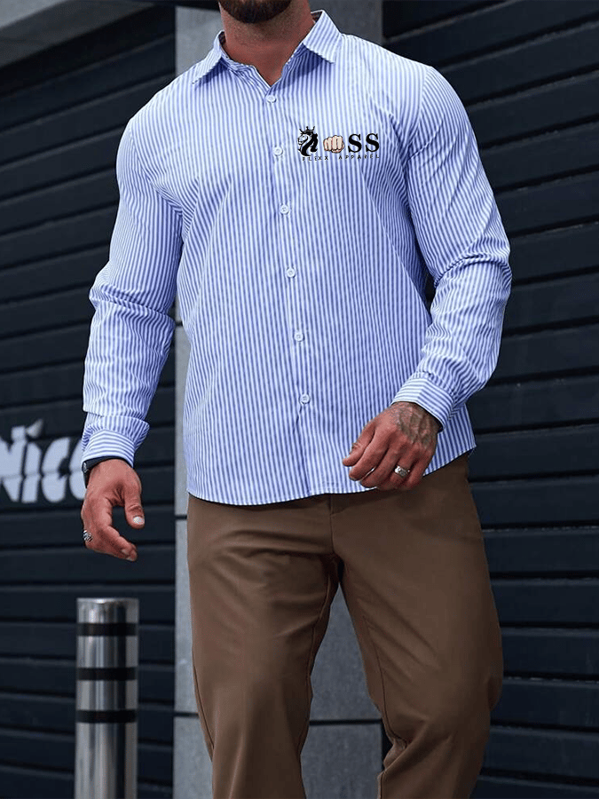Gestreiftes Business-Casual-Hemd für Herren
