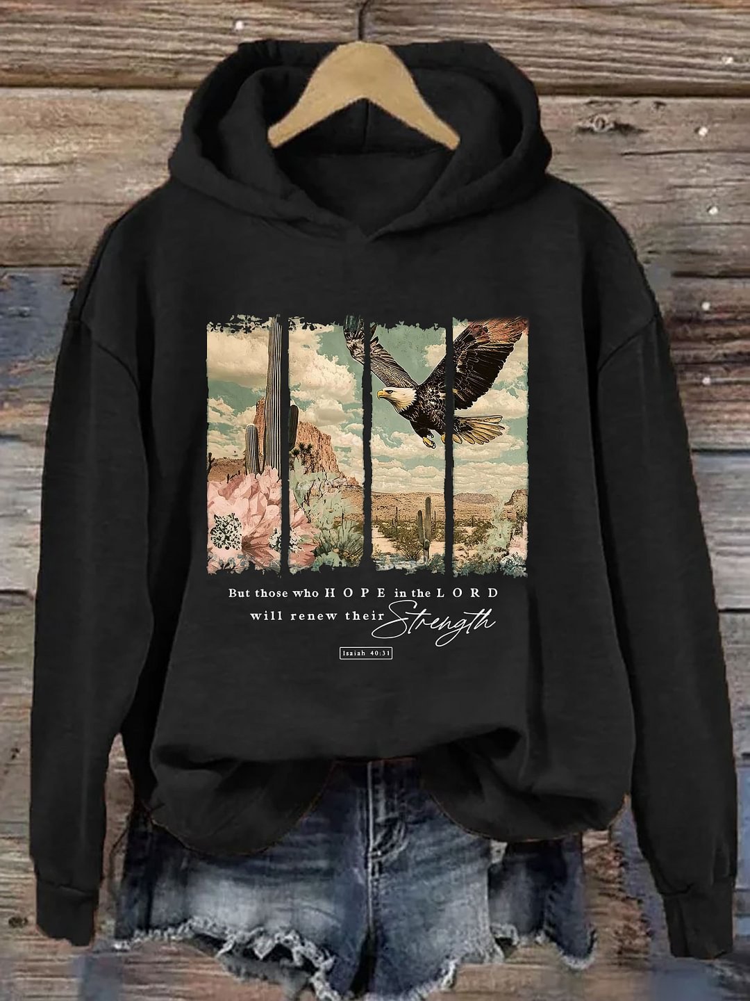 But Those Who HOPE in The LORD Will Renew Their Strength Isaiah 40:31 Print Hoodie