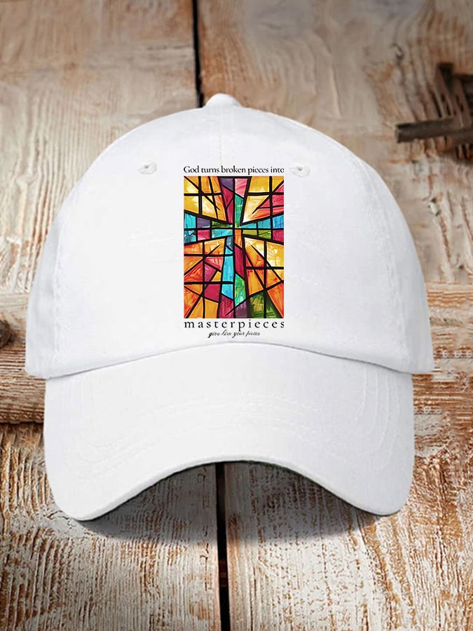 God Turns Broken Pieces Into Masterpieces Print Baseball Cap