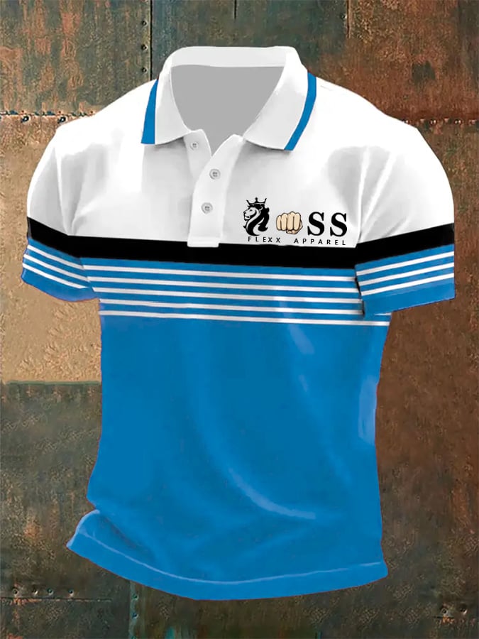Lässiges Poloshirt für Herren mit Retro-Buchstabendesign