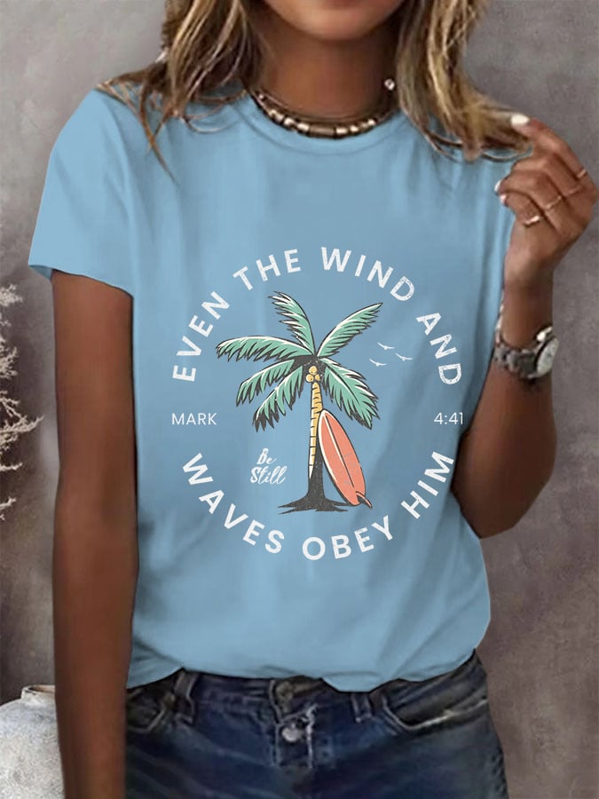 Women'S Casual Christian Scripture Graphic Print Short Sleeve T-Shirt