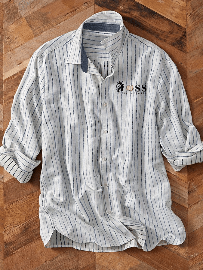 Herren-Langarmhemd mit Retro-Print