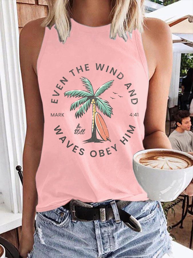 Women'S Casual Christian Scripture Print Tank Top