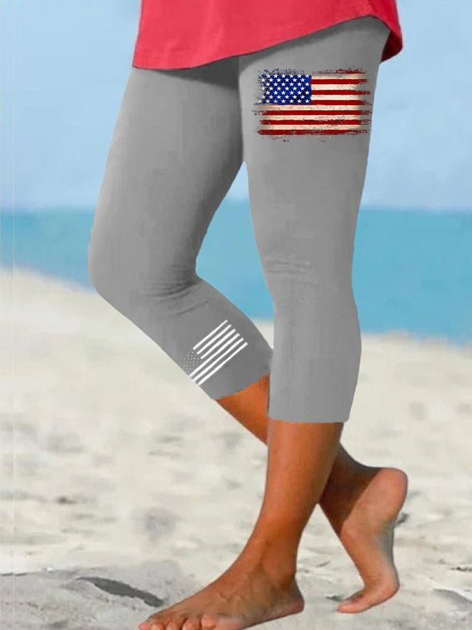 🔥Last Day 49% Off🔥Women's Vintage Flag Independence Day Casual Leggings