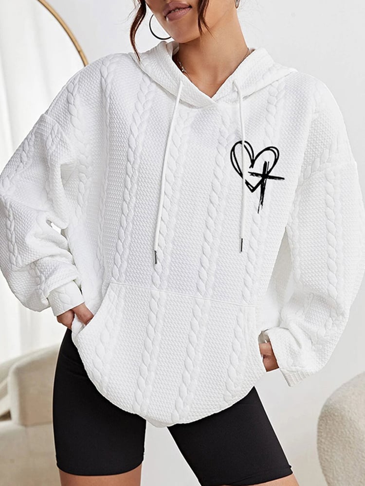Women's Love Like Jesus Jesus Has My Back Casual Cable Hoodie