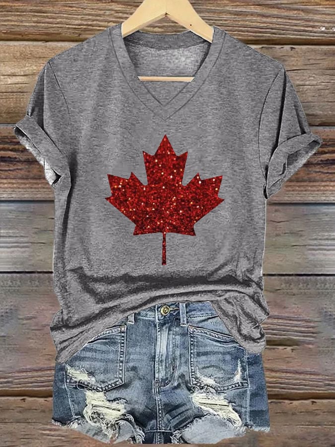 Women's Canadian Red Maple Leaf T-Shirt