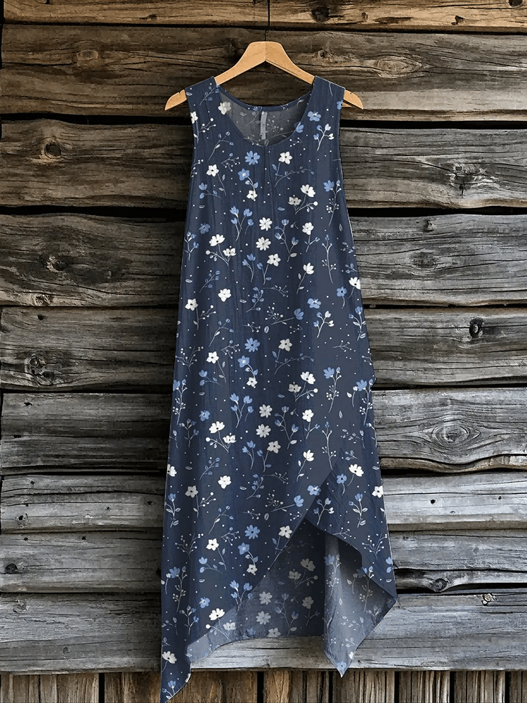 Women's Vintage Botanical Floral Print With Pockets Dress