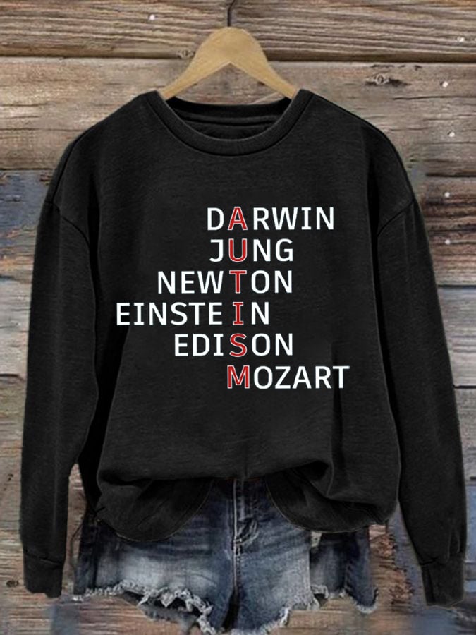 Women's Autism Awareness Print Casual Sweatshirt