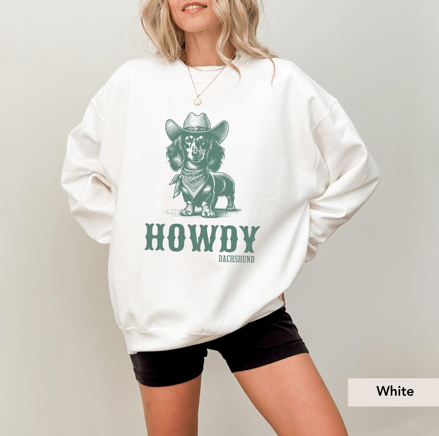 Howdy Dachshund Long Haired Sweatshirt