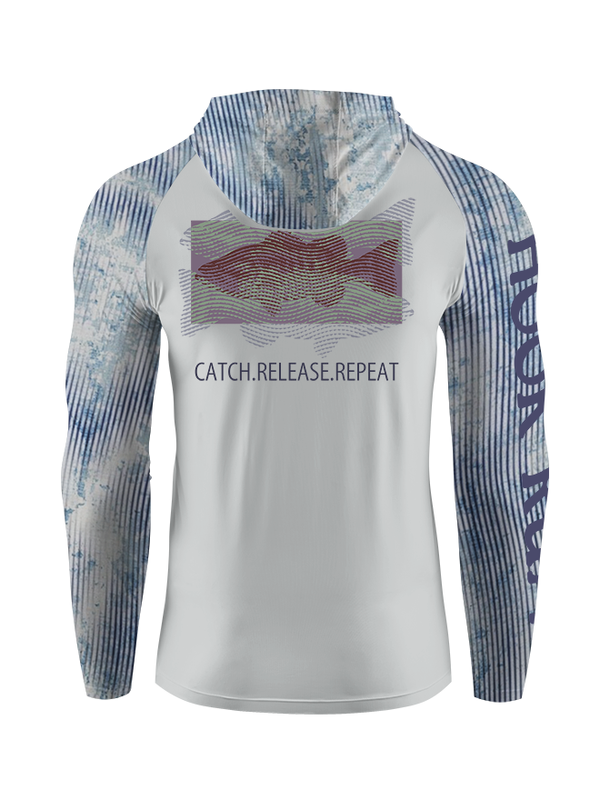 Fishing Dreams in Fingerprints UPF Hoodie