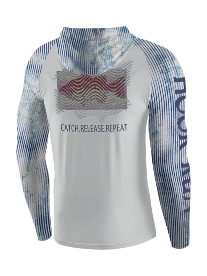 Fishing Dreams in Fingerprints UPF Hoodie