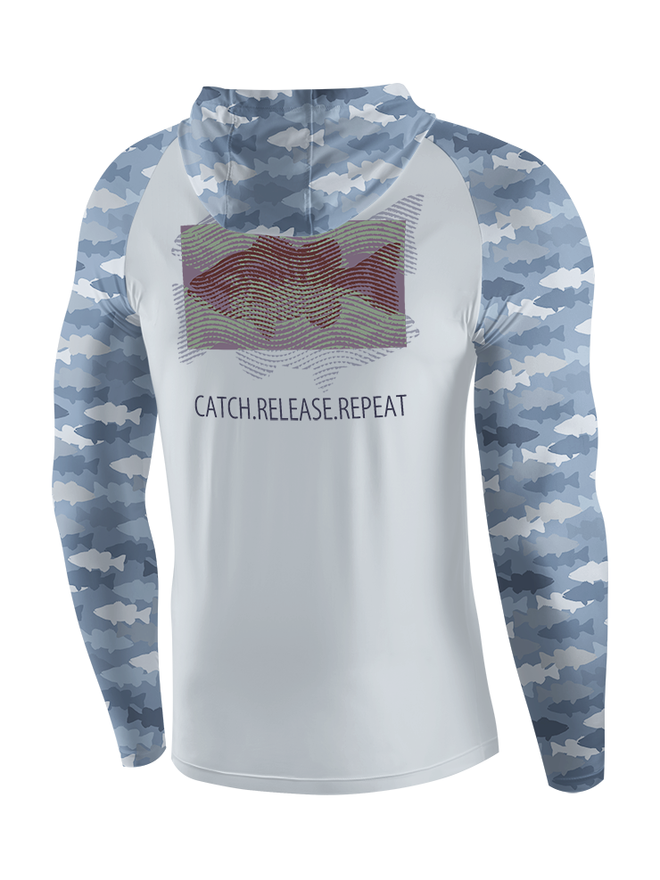 Fishing Dreams in Fingerprints UPF Hoodie