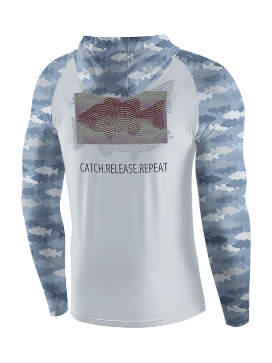 Fishing Dreams in Fingerprints UPF Hoodie