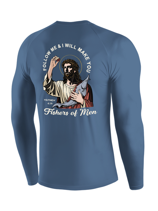 Follow Jesus and Become Fishers of Men UPF Long Sleeve Shirt