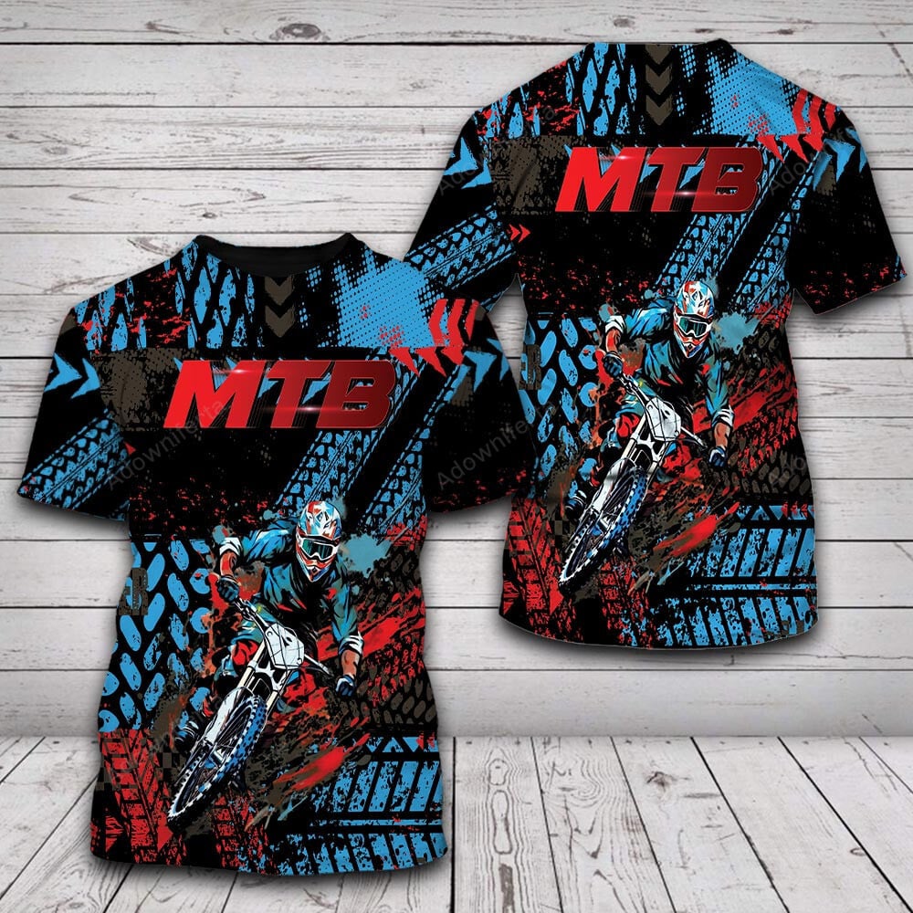 MTB Blue Red T-Shirt For Men & Women