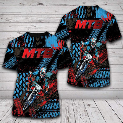 MTB Blue Red T-Shirt For Men & Women
